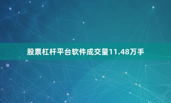 股票杠杆平台软件成交量11.48万手